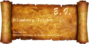 Blumberg Izidor névjegykártya